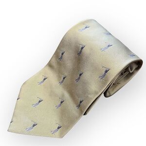 Echo Silk Golfer Tie Gold with Blue Golfers Retro Classy Elegant
